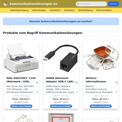 Screenshot kommunikationslösungen.eu