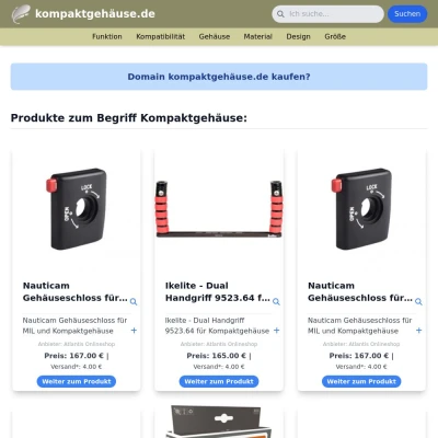 Screenshot kompaktgehäuse.de