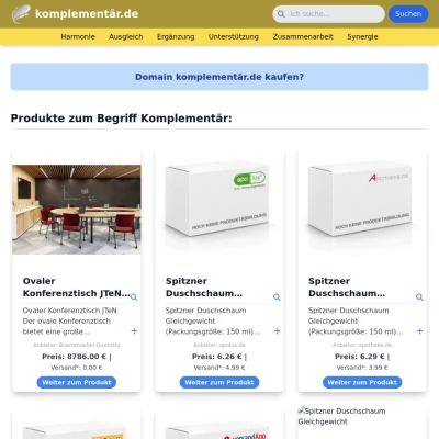 Screenshot komplementär.de