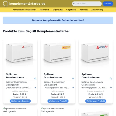 Screenshot komplementärfarbe.de