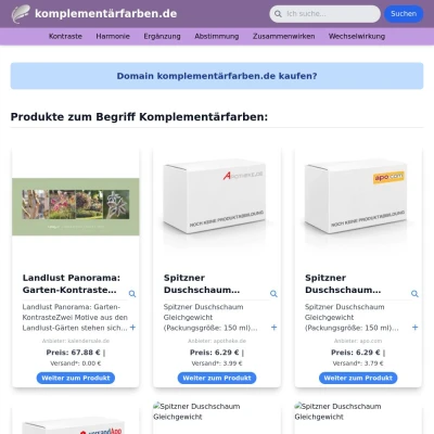 Screenshot komplementärfarben.de