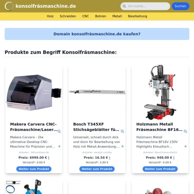 Screenshot konsolfräsmaschine.de