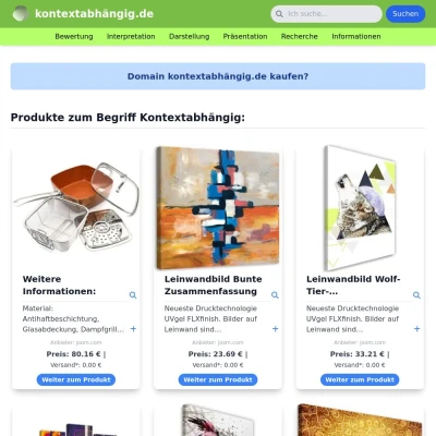 Screenshot kontextabhängig.de