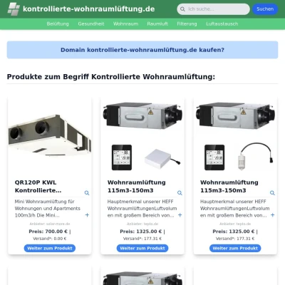 Screenshot kontrollierte-wohnraumlüftung.de