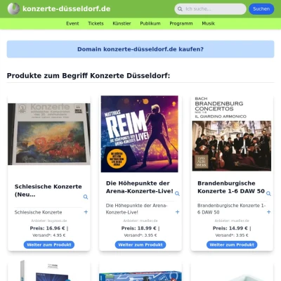 Screenshot konzerte-düsseldorf.de