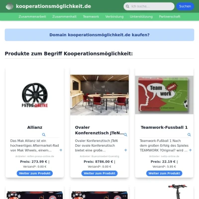 Screenshot kooperationsmöglichkeit.de