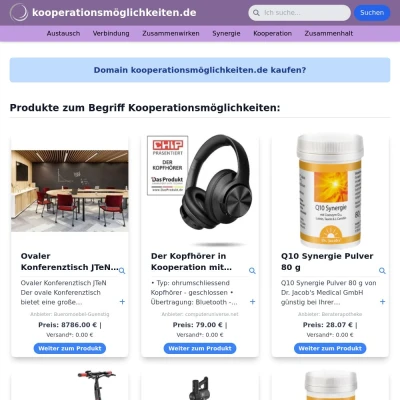 Screenshot kooperationsmöglichkeiten.de