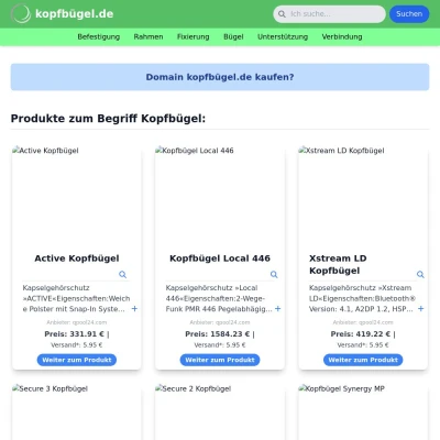 Screenshot kopfbügel.de