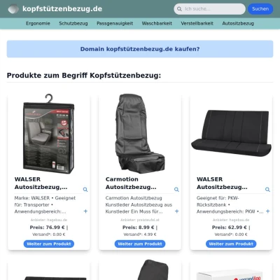 Screenshot kopfstützenbezug.de