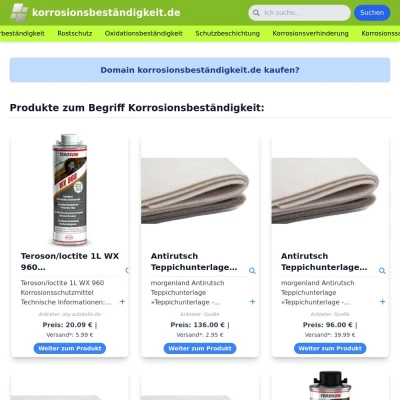 Screenshot korrosionsbeständigkeit.de