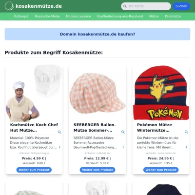 Screenshot kosakenmütze.de