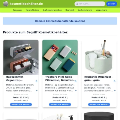 Screenshot kosmetikbehälter.de