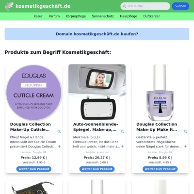 Screenshot kosmetikgeschäft.de