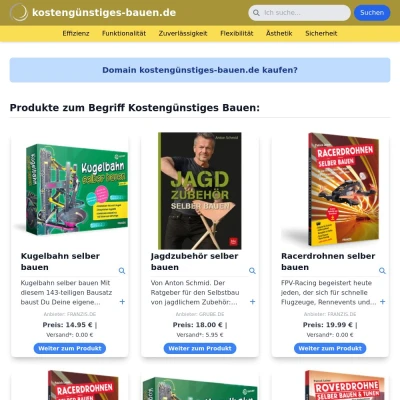 Screenshot kostengünstiges-bauen.de