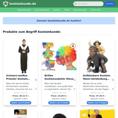 Screenshot kostümkunde.de