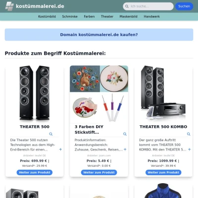 Screenshot kostümmalerei.de