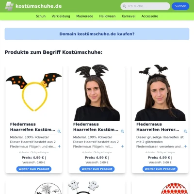 Screenshot kostümschuhe.de