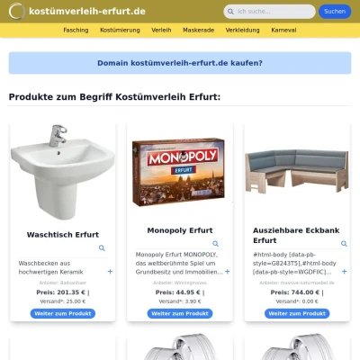 Screenshot kostümverleih-erfurt.de