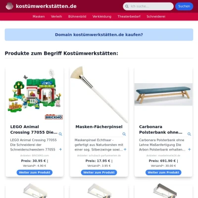 Screenshot kostümwerkstätten.de