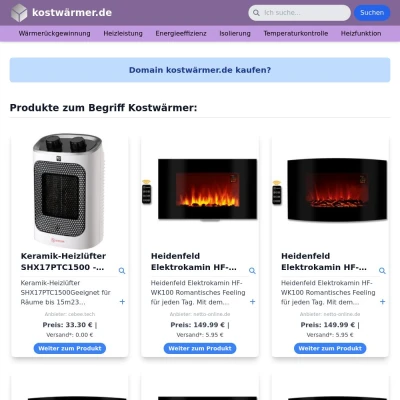 Screenshot kostwärmer.de