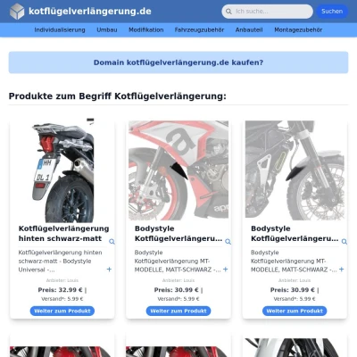 Screenshot kotflügelverlängerung.de