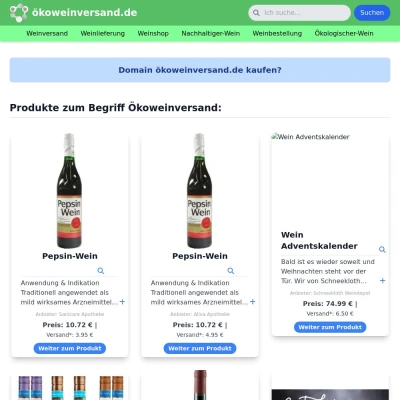 Screenshot ökoweinversand.de