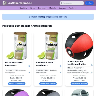 Screenshot kraftsportgerät.de