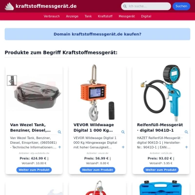 Screenshot kraftstoffmessgerät.de