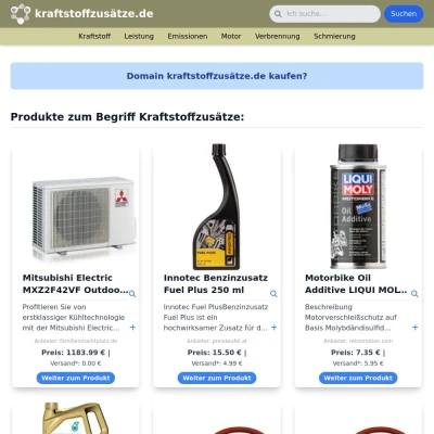 Screenshot kraftstoffzusätze.de