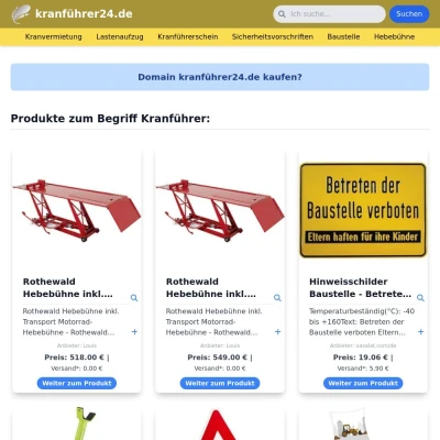 Screenshot kranführer24.de