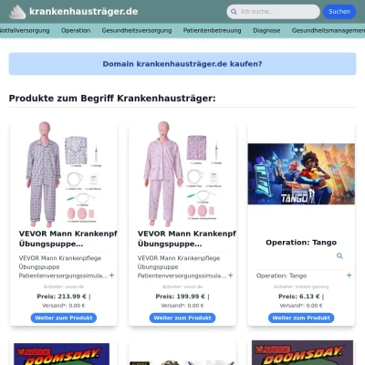 Screenshot krankenhausträger.de