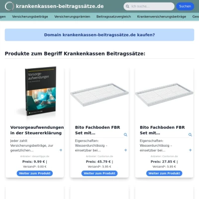 Screenshot krankenkassen-beitragssätze.de