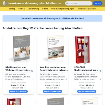 Screenshot krankenversicherung-abschließen.de