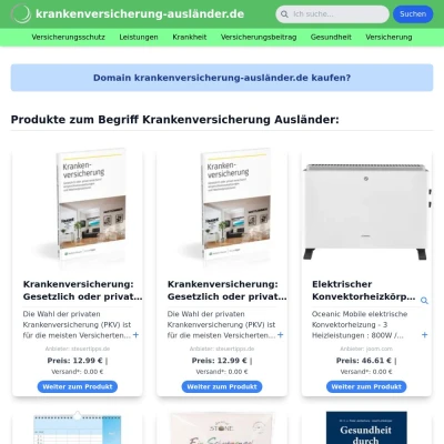Screenshot krankenversicherung-ausländer.de