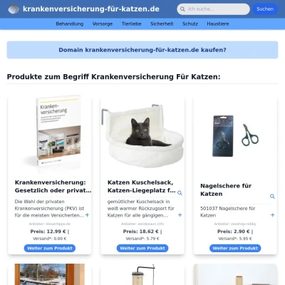 Screenshot krankenversicherung-für-katzen.de