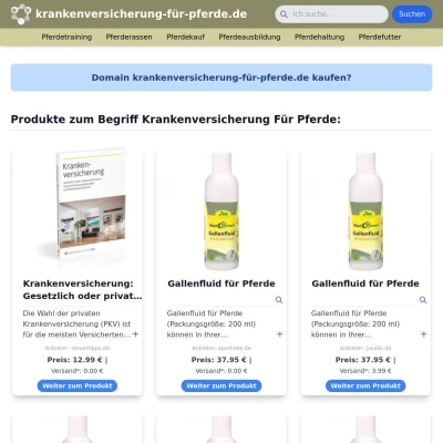 Screenshot krankenversicherung-für-pferde.de