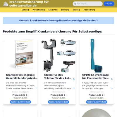 Screenshot krankenversicherung-für-selbstaendige.de