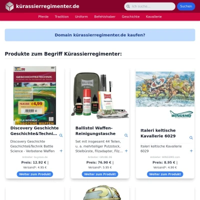 Screenshot kürassierregimenter.de