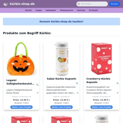 Screenshot kürbis-shop.de