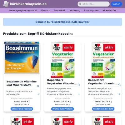 Screenshot kürbiskernkapseln.de