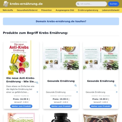 Screenshot krebs-ernährung.de