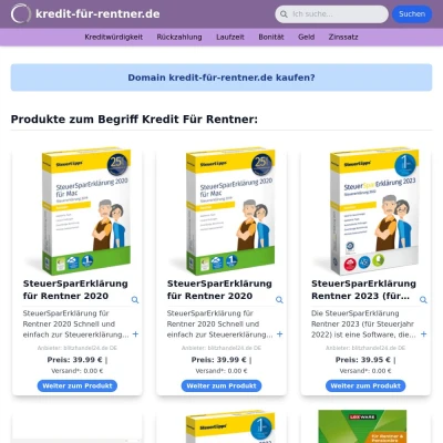 Screenshot kredit-für-rentner.de