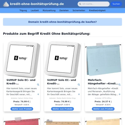 Screenshot kredit-ohne-bonitätsprüfung.de