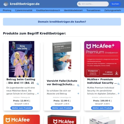 Screenshot kreditbetrüger.de