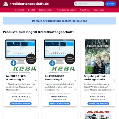 Screenshot kreditkartengeschäft.de