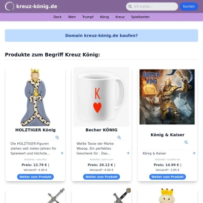 Screenshot kreuz-könig.de