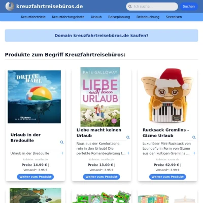 Screenshot kreuzfahrtreisebüros.de