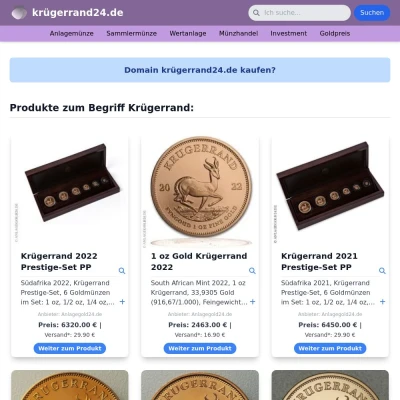 Screenshot krügerrand24.de