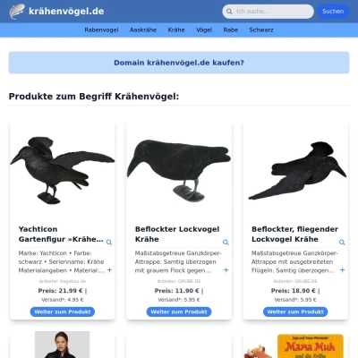 Screenshot krähenvögel.de