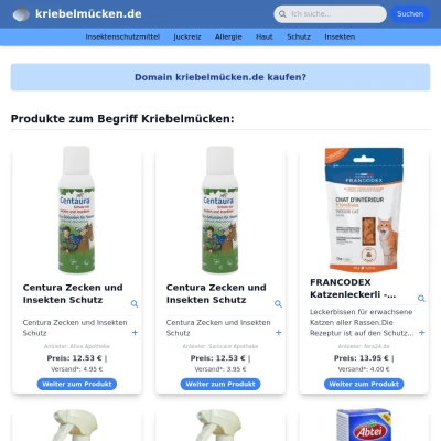 Screenshot kriebelmücken.de